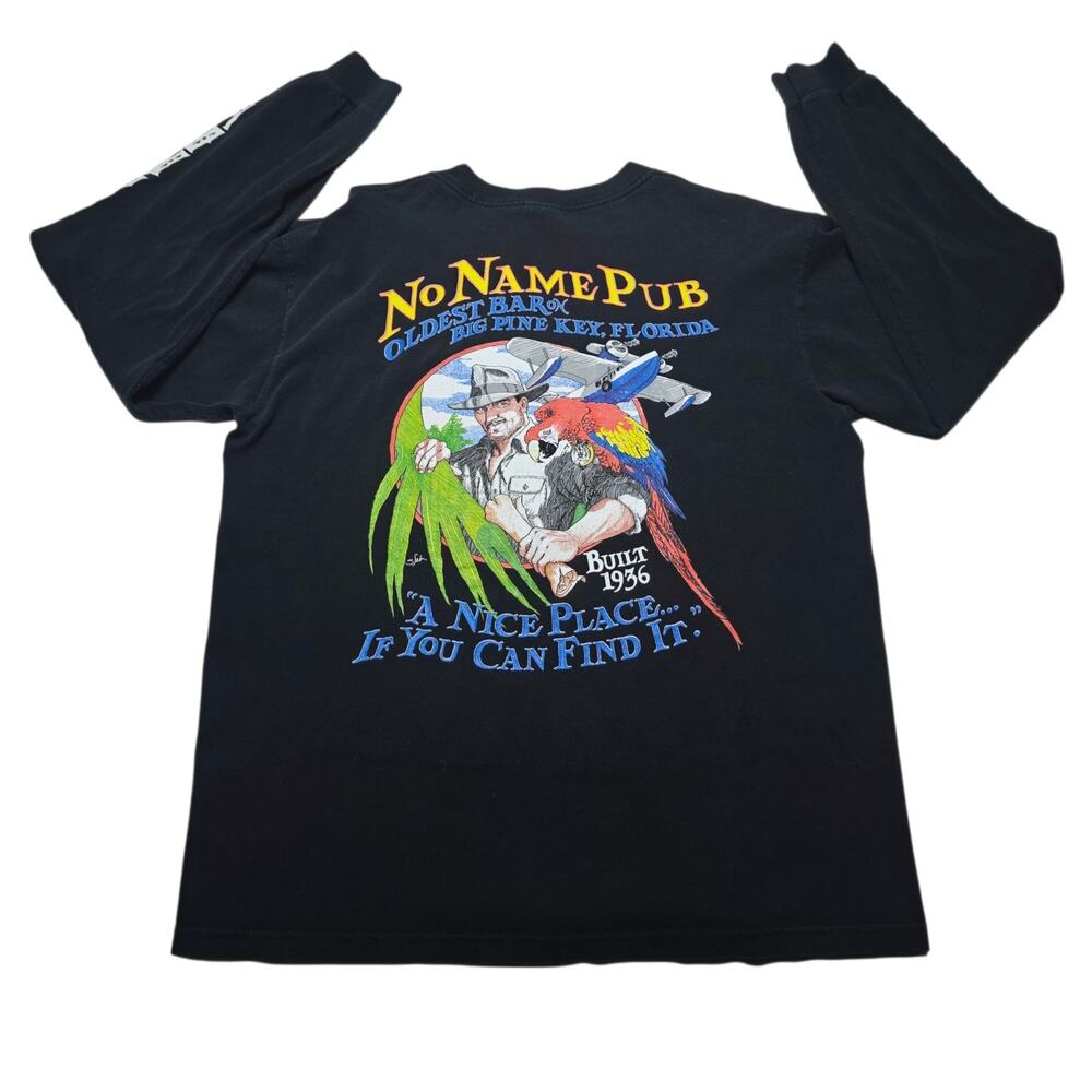 No Name Pub Big Pine Key Florida Mens Longsleeve T-Shirt Medium 90's